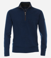 Redmond sweater REGULAR FIT KNITTED dark blue with Stand-up collar collar in classic cut