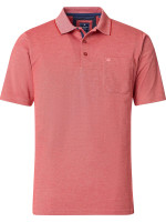 Redmond Poloshirt COMFORT FIT WASH & WEAR rot mit Polo Knopf Kragen in klassischer Schnittform