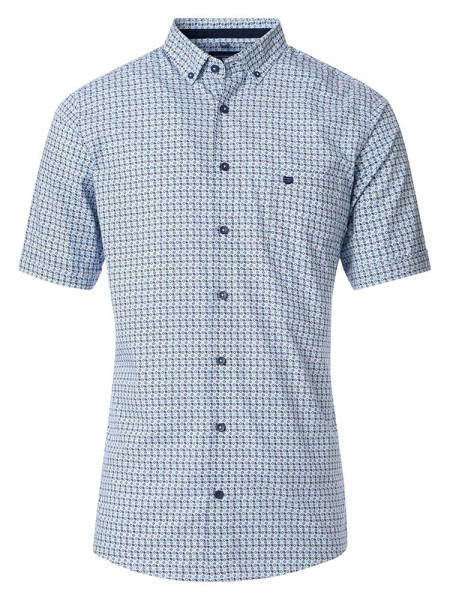 Redmond shirt COMFORT FIT PRINT light blue with Button Down collar in classic cut