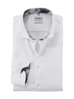 Olymp shirt LEVEL 5 FAUX UNI white with Royal Kent collar in narrow cut