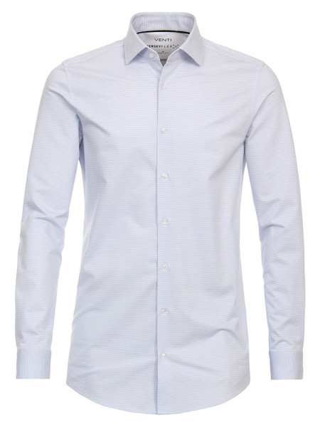 Venti shirt BODY FIT JERSEY light blue with Kent collar in narrow cut