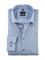 Olymp shirt NO. SIX PRINT light blue with Modern Kent collar in super slim cut