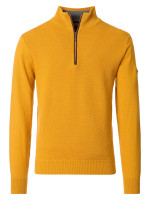 Pull-over Redmond COMFORT FIT STRUCTURE jaune avec col Col montant en coupe classique