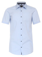 Chemise Venti BODY FIT UNI POPELINE bleu clair avec col Kent en coupe étroite