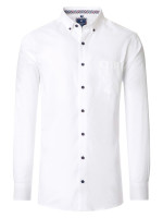 Redmond shirt COMFORT FIT FINE OXFORD white with Button Down collar in classic cut