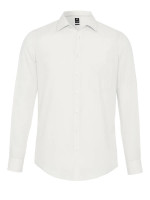 Chemise Pure MODERN FIT UNI POPELINE beige avec col Kent en coupe moderne