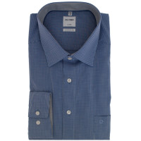 OLYMP Luxor comfort fit shirt OFFICE dark blue with New Kent collar in classic cut