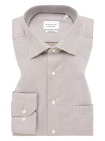 Eterna shirt COMFORT FIT STRUCTURE beige with Kent collar in classic cut