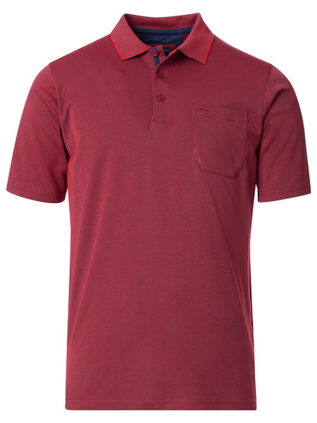 Redmond Poloshirt COMFORT FIT WASH &amp; WEAR donkerrood met Polo-knop-kraag in klassieke snit