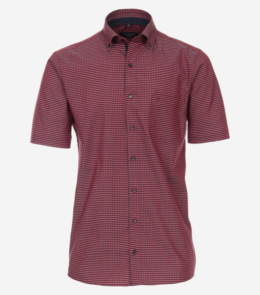 CasaModa shirt COMFORT FIT UNI POPELINE red with Button Down collar in classic cut