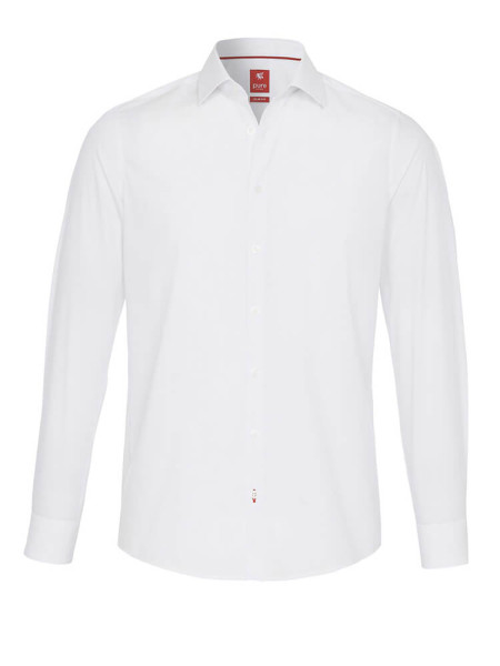 Pure shirt SLIM FIT UNI STRETCH white with Kent collar in narrow cut