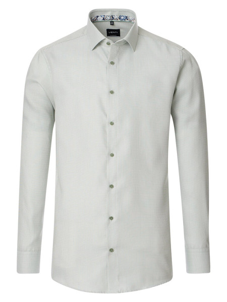 Chemise Venti MODERN FIT STRUCTURE vert avec col Kent en coupe moderne