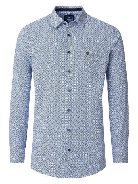 Redmond shirt COMFORT FIT PRINT light blue with Kent collar in classic cut