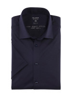 Olymp shirt LEVEL 5 JERSEY dark blue with New York Kent collar in narrow cut