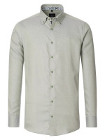 Venti shirt MODERN FIT STRUCTURE green with Button Down collar in modern cut