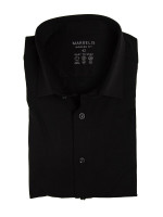 Marvelis overhemd MODERN FIT JERSEY zwart met Nieuw Kentkraag in moderne snit