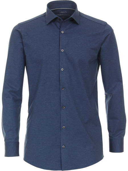 Chemise Venti MODERN FIT JERSEY bleu moyen avec col Kent en coupe moderne