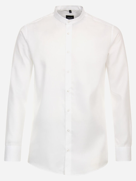 Venti shirt MODERN FIT UNI POPELINE white with Stand-up collar collar in modern cut