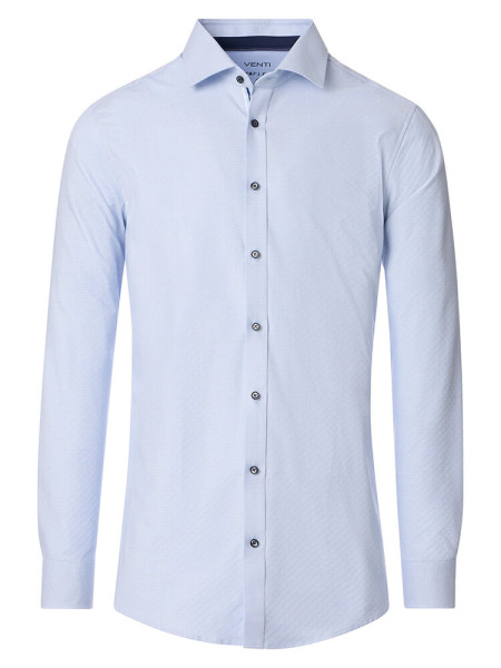 Venti shirt BODY FIT STRUCTURE STRETCH light blue with Kent collar in narrow cut