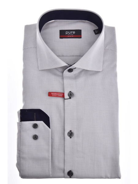 Pure shirt MODERN FIT STRUCTURE grey with cutaway collar in modern cut