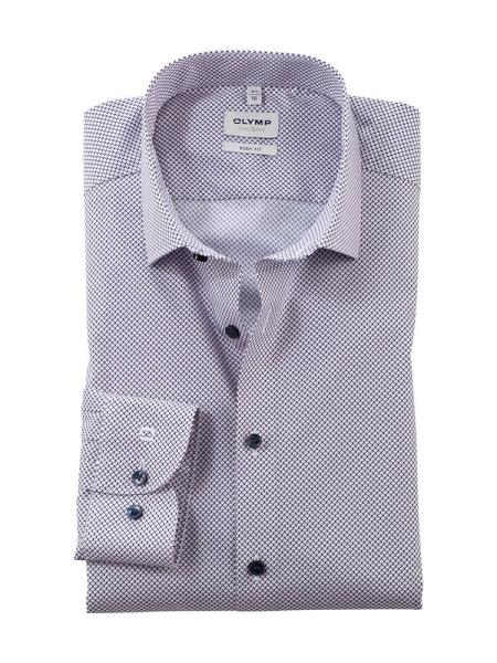 Olymp shirt LEVEL 5 PRINT pink with Modern Kent collar in narrow cut