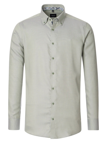 Venti shirt MODERN FIT STRUCTURE green with Button Down collar in modern cut