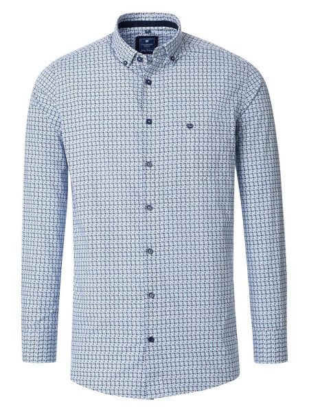 Redmond shirt COMFORT FIT PRINT light blue with Button Down collar in classic cut