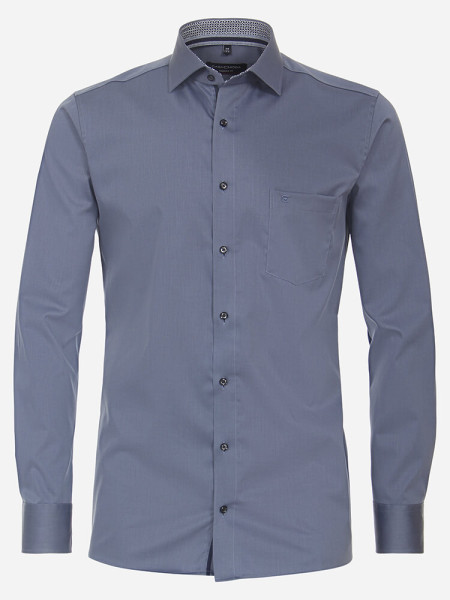 CASAMODA shirt MODERN FIT UNI POPELINE medium blue with Kent collar in modern cut