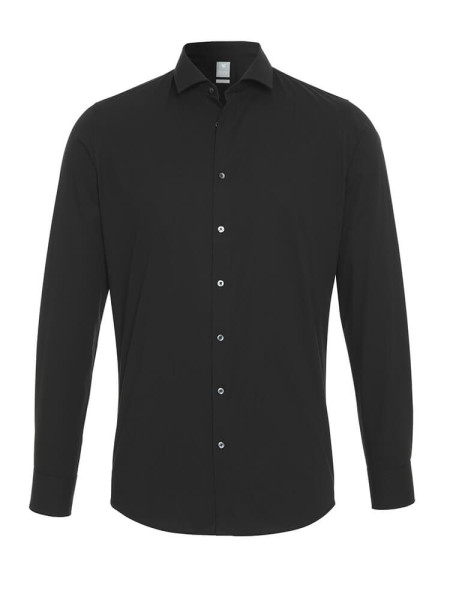 Pure shirt EXTRA SLIM UNI STRETCH black with cutaway collar in super slim cut