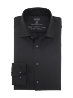 Olymp shirt LEVEL 5 JERSEY black with New York Kent collar in narrow cut