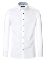 Redmond shirt SLIM FIT TWILL white with Kent collar in narrow cut