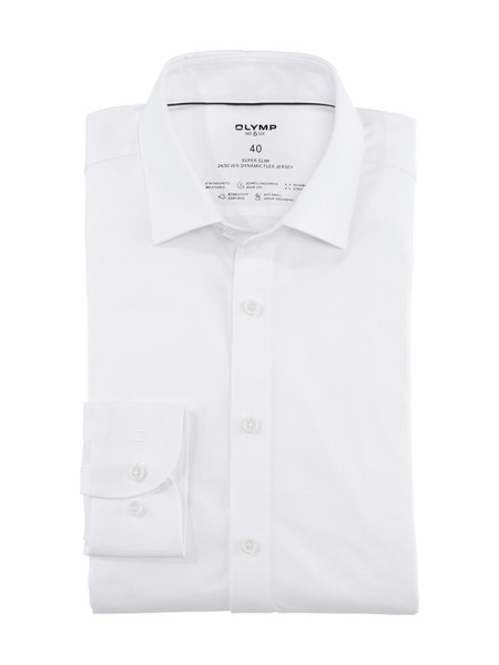 Olymp shirt NO. SIX JERSEY white with Urbn Kent collar in super slim cut