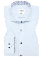 Eterna shirt SLIM FIT UNI POPELINE light blue with Shark collar in narrow cut