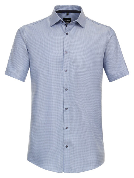 Venti shirt MODERN FIT STRUCTURE medium blue with Kent collar in modern cut