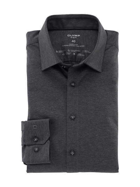 Olymp shirt NO. SIX JERSEY anthracite with Urbn Kent collar in super slim cut