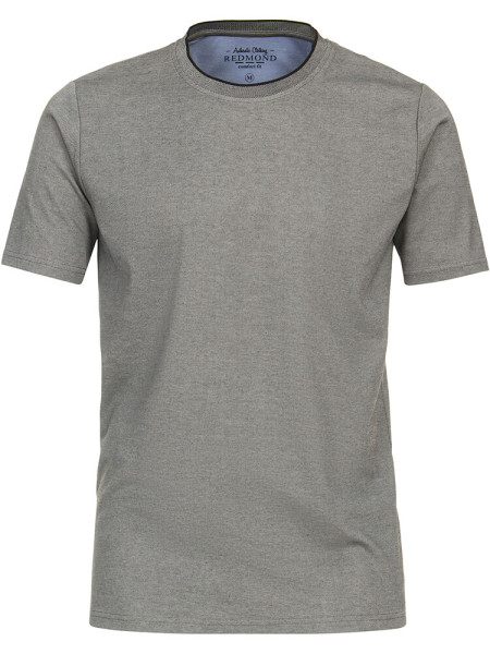 Redmond t-shirt COMFORT FIT WASH &amp; WEAR grey with Round neck collar in classic cut