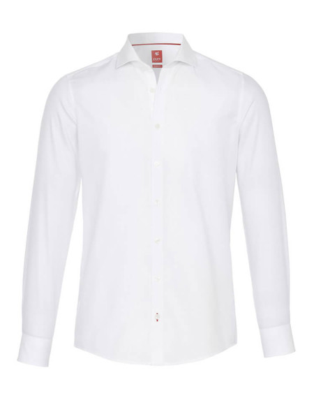 Pure Hemd SLIM FIT UNI POPELINE weiss mit Cutaway Kragen in schmaler Schnittform