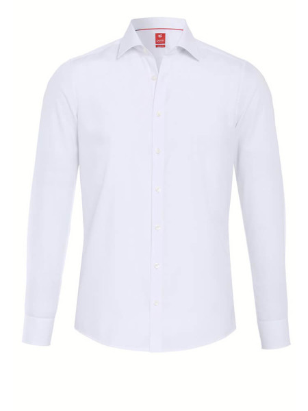 Pure shirt SLIM FIT UNI POPELINE white with Kent collar in narrow cut