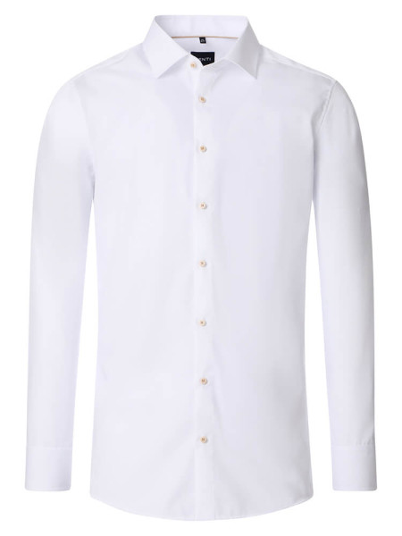 Chemise Venti MODERN FIT UNI POPELINE blanc avec col Kent en coupe moderne