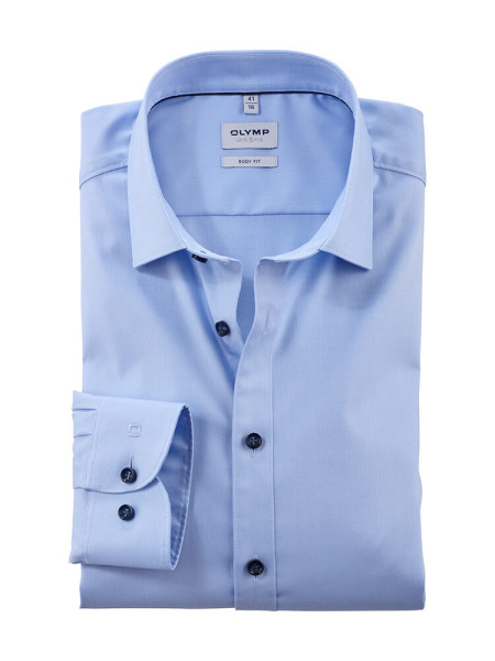 Olymp shirt LEVEL 5 NATTÉ light blue with New York Kent collar in narrow cut