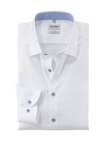 Olymp shirt LEVEL 5 FAUX UNI white with New York Kent collar in narrow cut