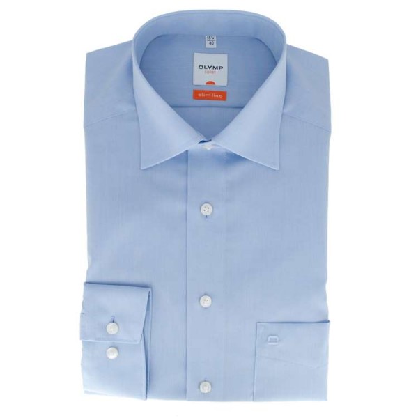 OLYMP Luxor modern fit shirt CHAMBRAY light blue with New Kent collar in modern cut