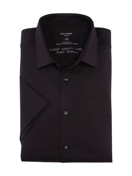 Olymp shirt NO. SIX JERSEY black with Urbn Kent collar in super slim cut