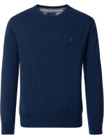 Redmond Pullover COMFORT FIT MELANGE dunkelblau mit Rundhals Kragen in klassischer Schnittform