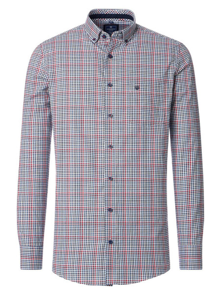 Redmond overhemd COMFORT FIT FIJNE OXFORD rood met Button Down-kraag in klassieke snit