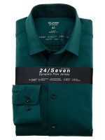 Olymp shirt LUXOR modern fit JERSEY green with New Kent collar in modern cut