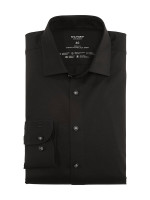 Olymp shirt LEVEL 5 JERSEY black with New York Kent collar in narrow cut