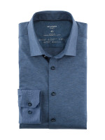 Olymp shirt NO. SIX JERSEY medium blue with Urbn Kent collar in super slim cut