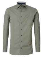 Chemise CASAMODA MODERN FIT UNI STRETCH vert avec col Kent en coupe moderne