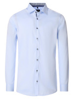 Chemise Venti BODY FIT TWILL bleu clair avec col Kent en coupe étroite